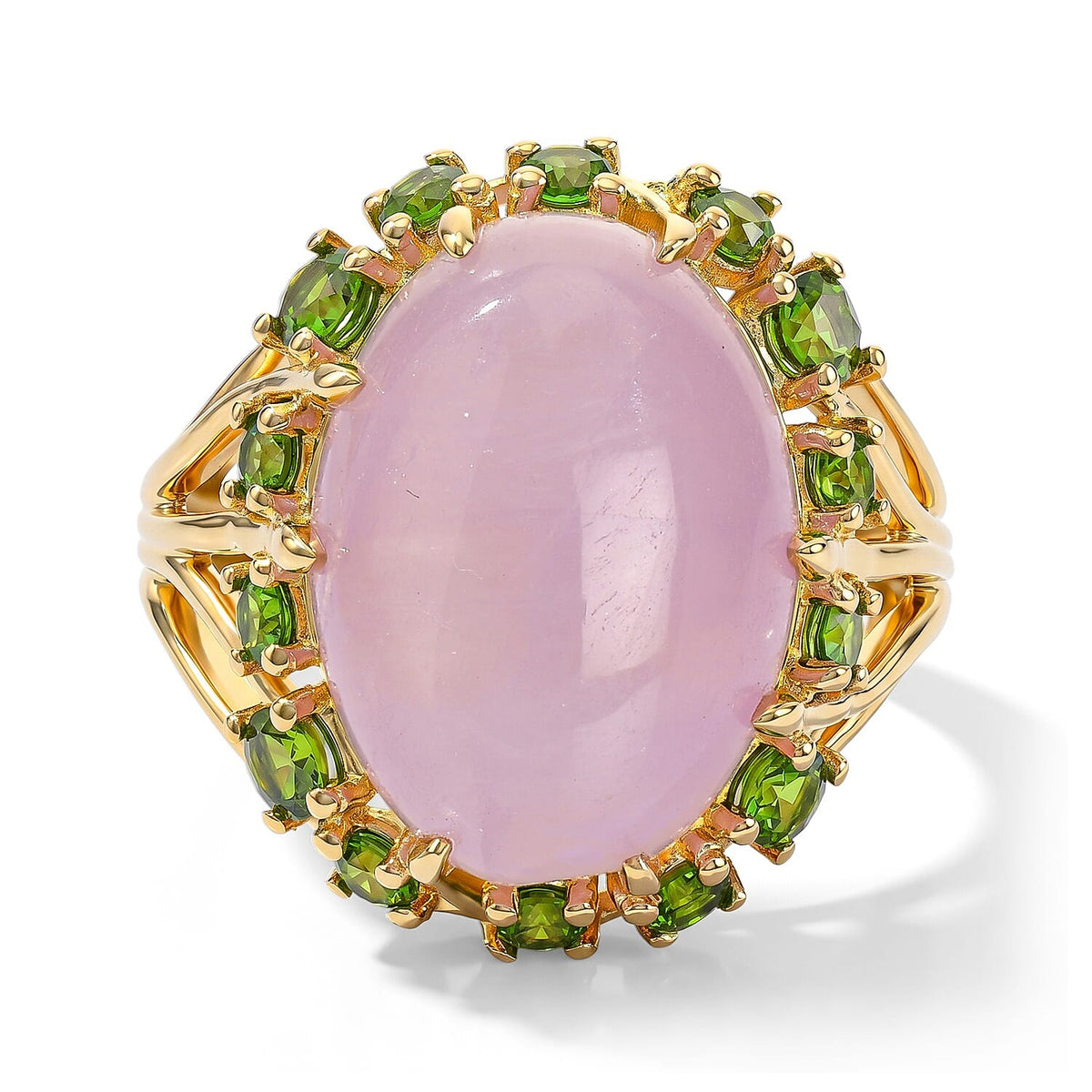 EverTrue Kunzite EverTrue Kunzite, Chrome Diopside Ring in 18K YG Plated (Size 10.0) 15.65 ctwChrome Diopside Ring in 18K YG Plated (Size 10.0) 15.65 ctw