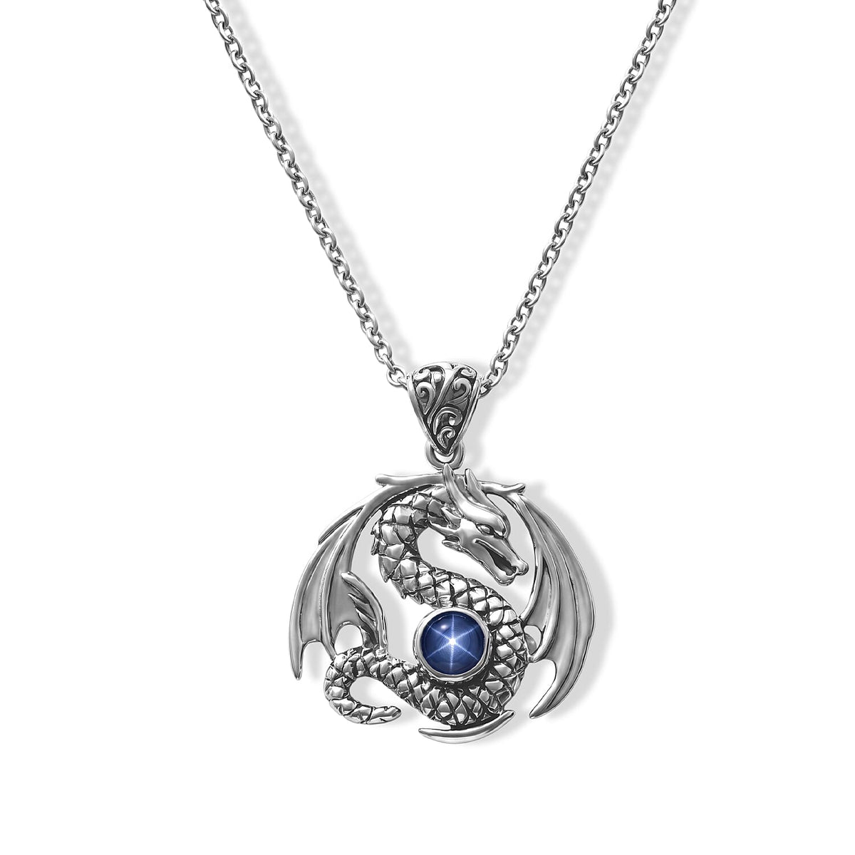 D''Joy Bali Legacy Blue Star Sapphire (DF) 2.50 ctw Pendant without Chain in Sterling Silver