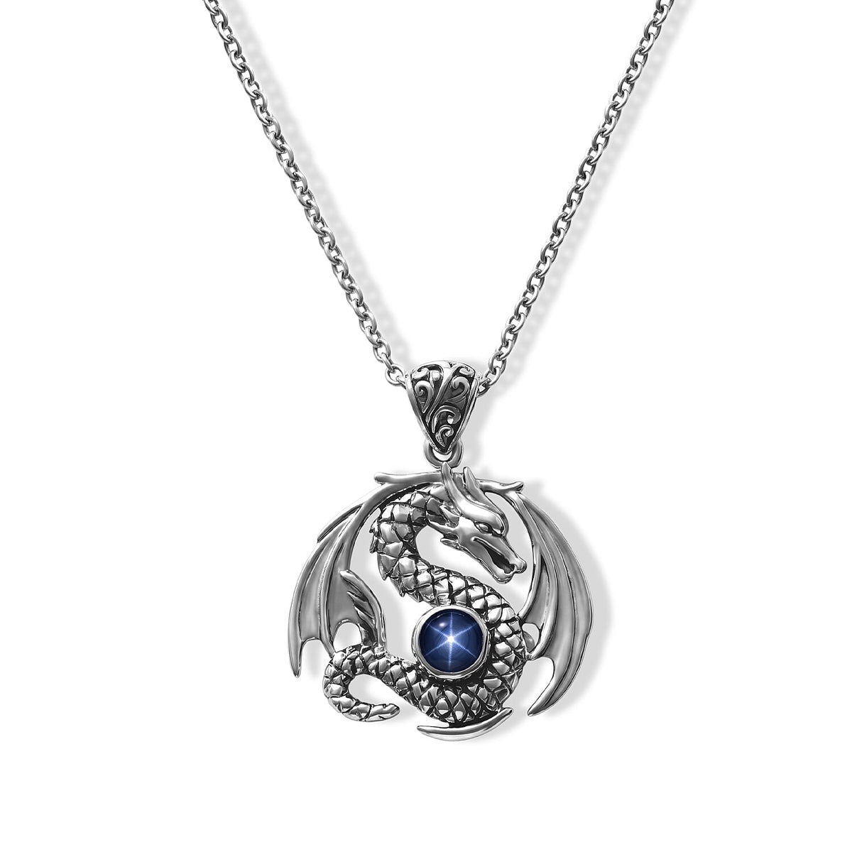 D''Joy Bali Legacy Blue Star Sapphire (DF) 2.50 ctw Pendant without Chain in Sterling Silver