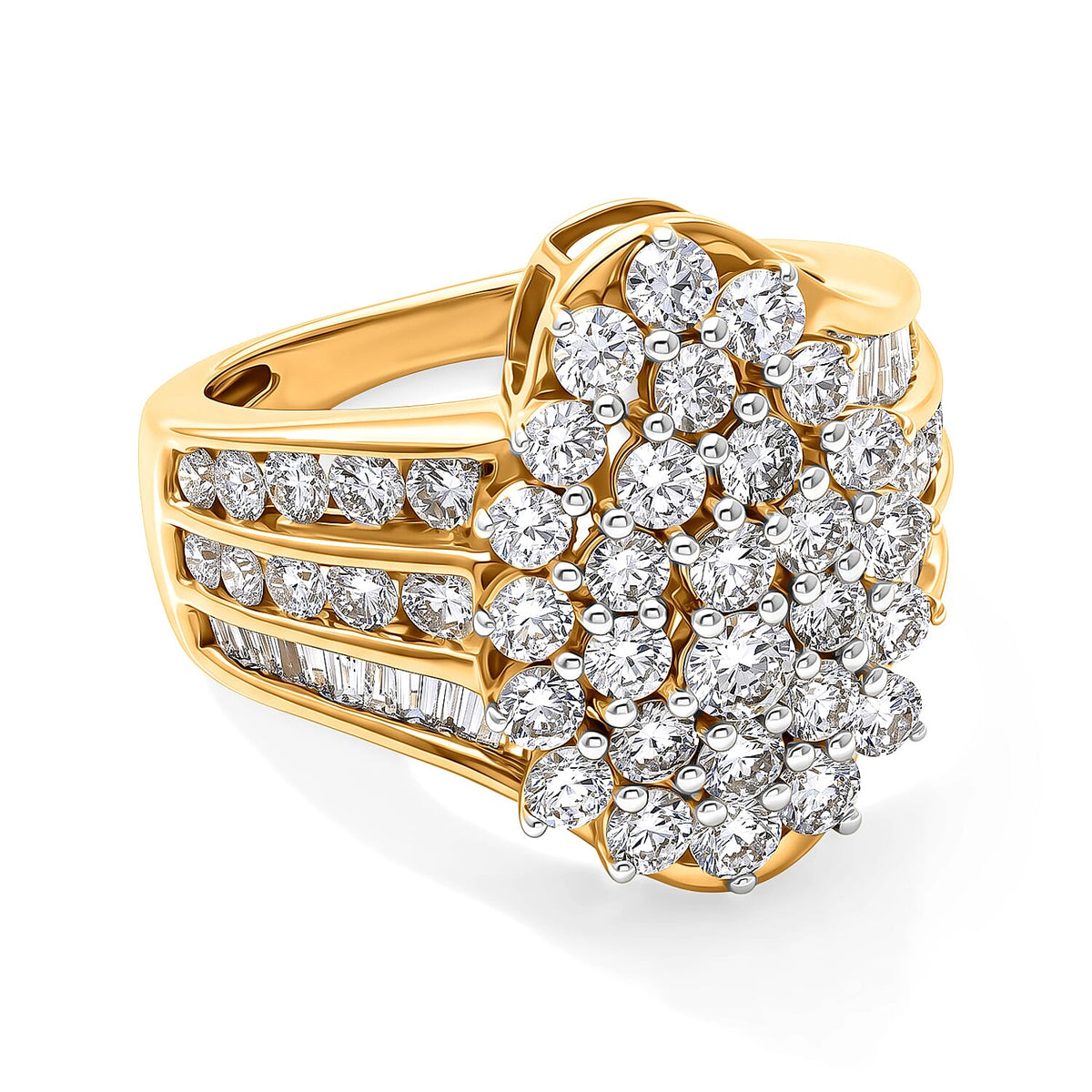 Luxuriant Lab Grown Diamond (G-H, SI) Ring in 18K Vermeil YG Over Sterling Silver (Size 10.0) 3.00 ctw