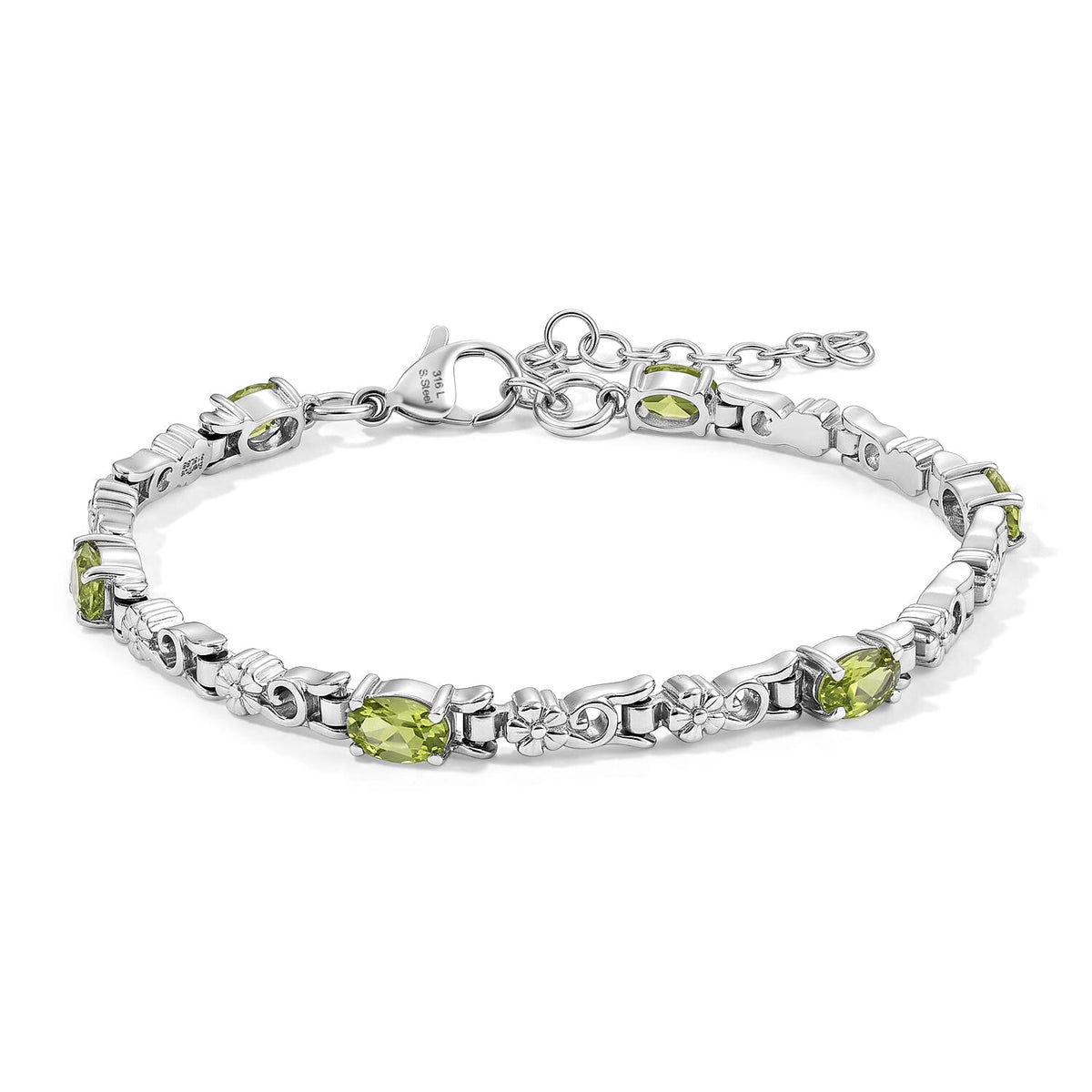 EverTrue African Amethyst 3.10 ctw Bracelet in Stainless Steel (6.50 In)