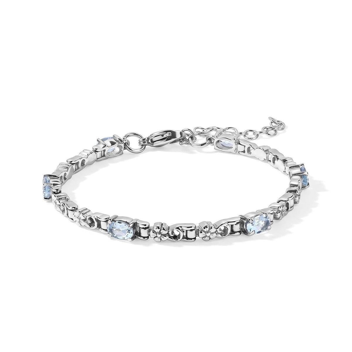EverTrue African Amethyst 3.10 ctw Bracelet in Stainless Steel (6.50 In)