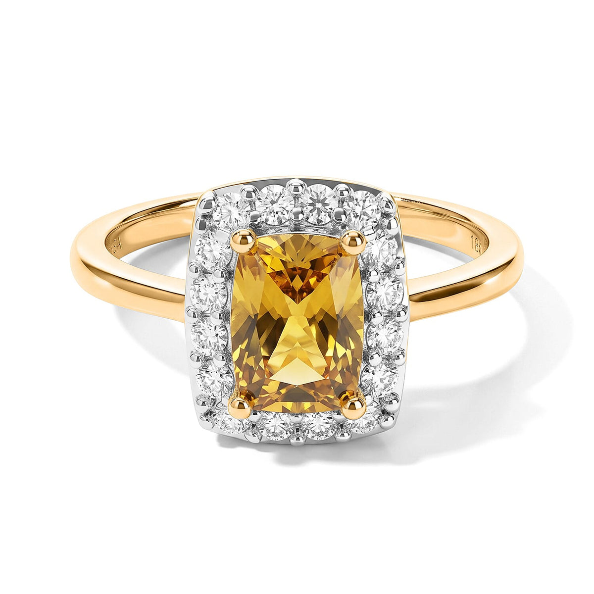 D''Joy Premium Golden Tanzanite and Moissanite 1.20 ctw Ring in 18K Vermeil Yellow Gold Over Sterling Silver (Size 6.0)