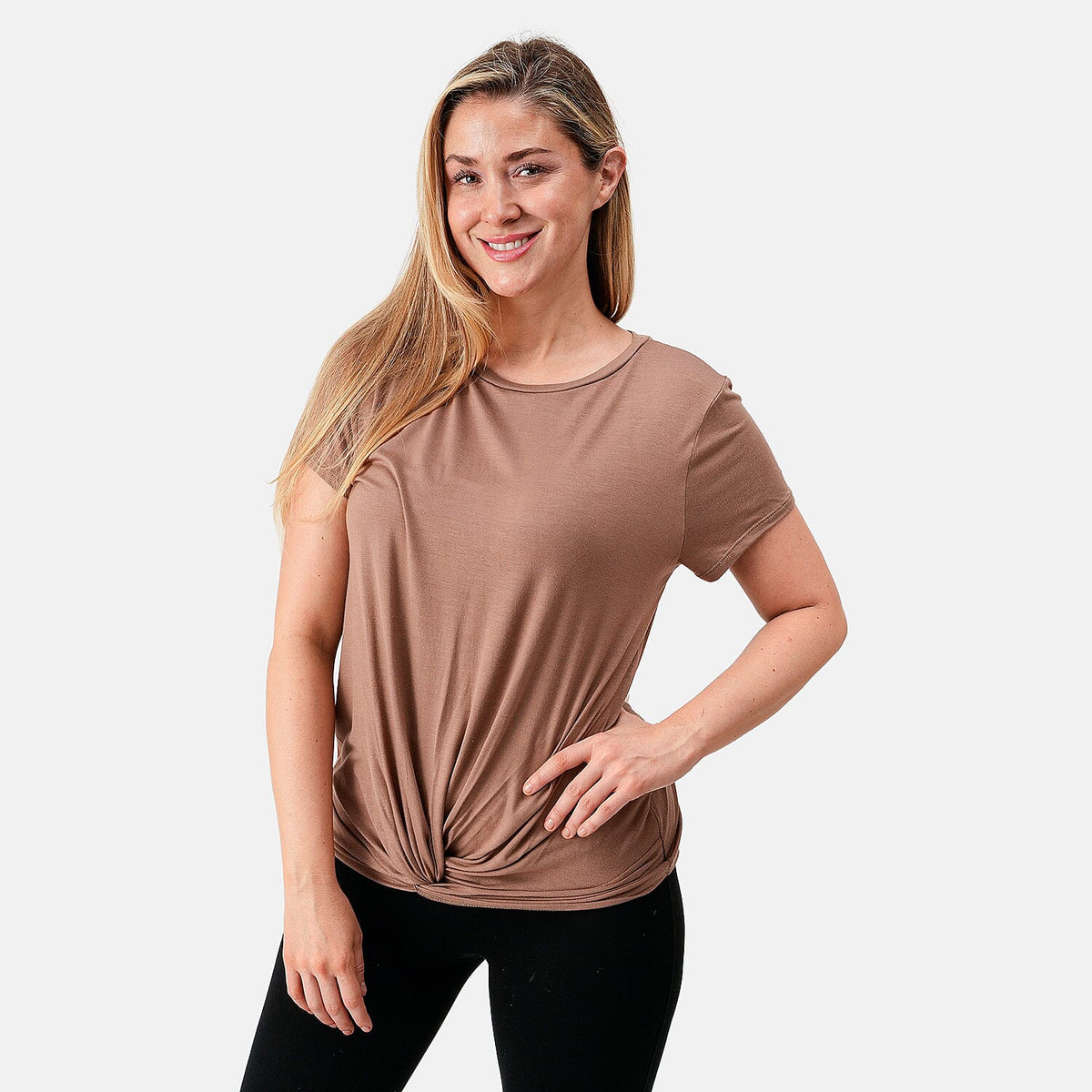 White Lily Patch Multi Twist Front Top - M