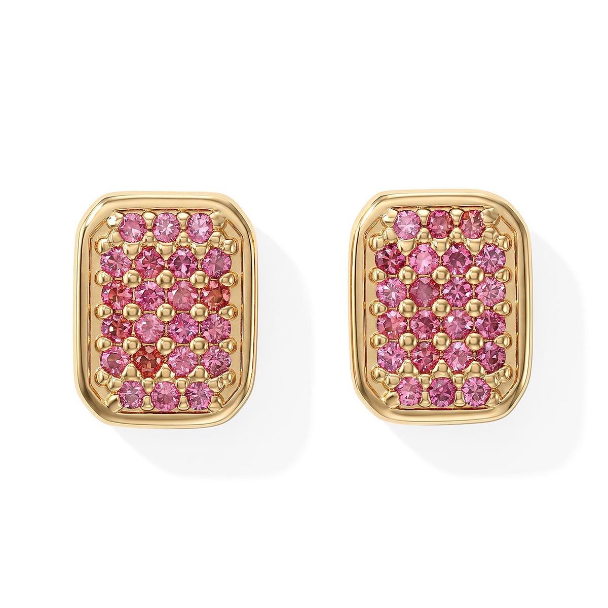 D''Joy Premium Padparadscha Sapphire Earrings in 18K Vermeil YG Over Sterling Silver 0.50 ctw