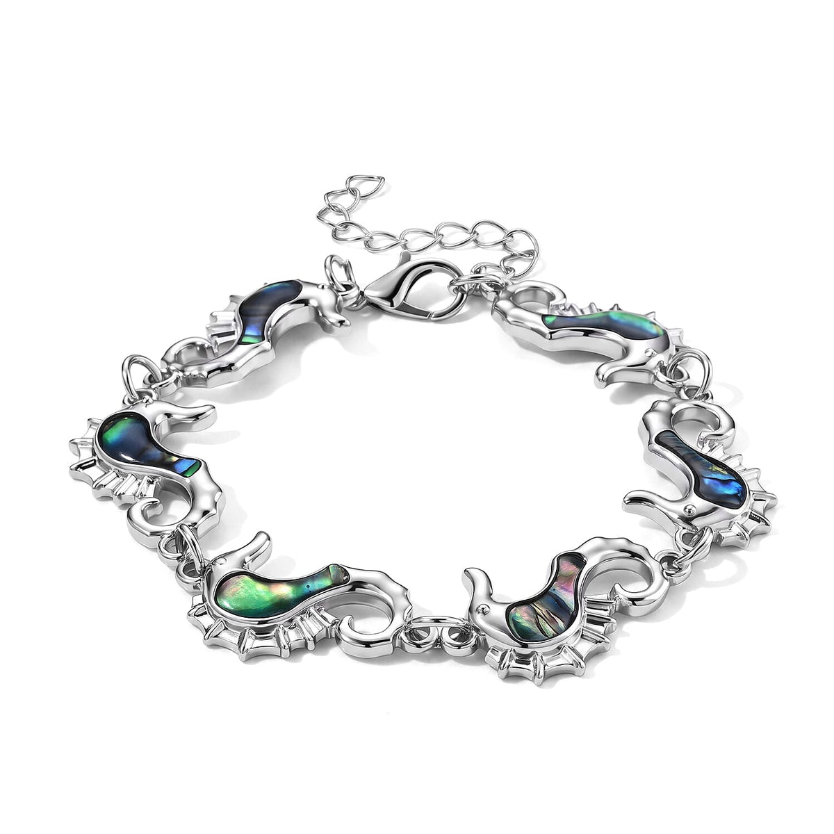 Abalone Shell Sea Turtle Bracelet in Silvertone (7.50 In)