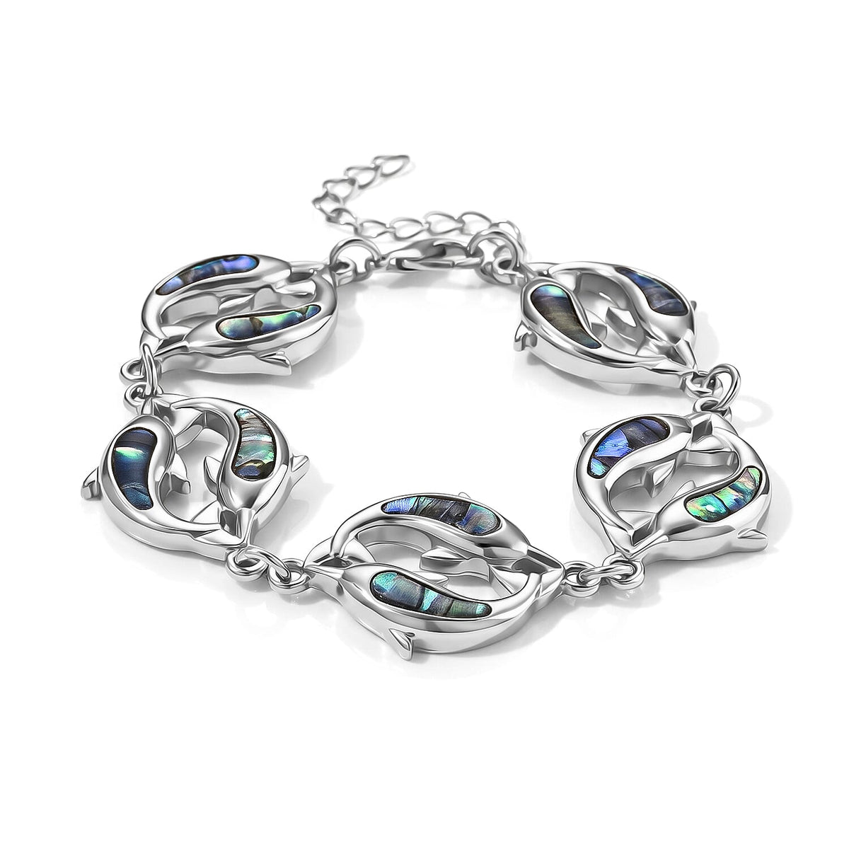 Abalone Shell Sea Turtle Bracelet in Silvertone (7.50 In)