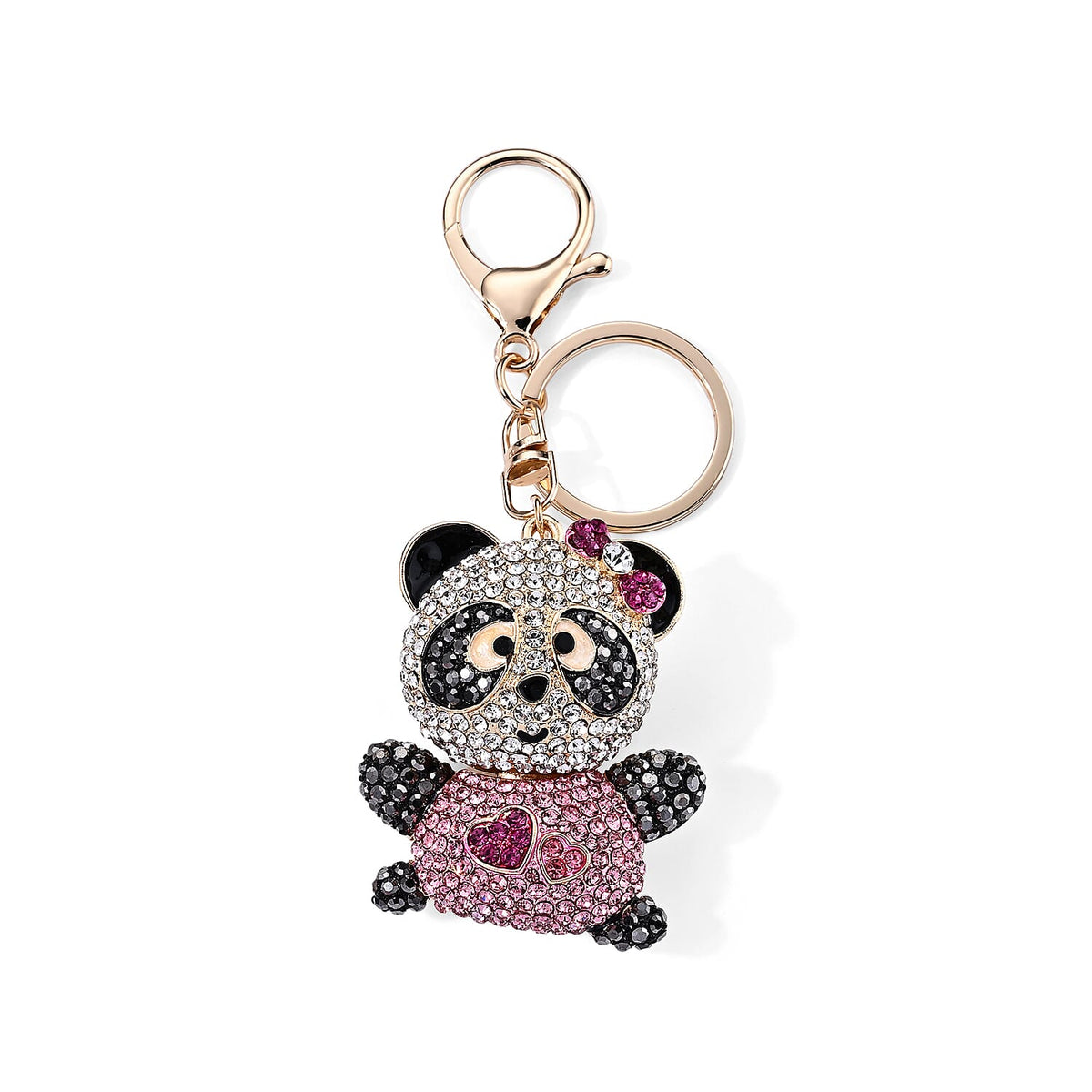 Austrian Multi Crystal Owl Keychain in Goldtone