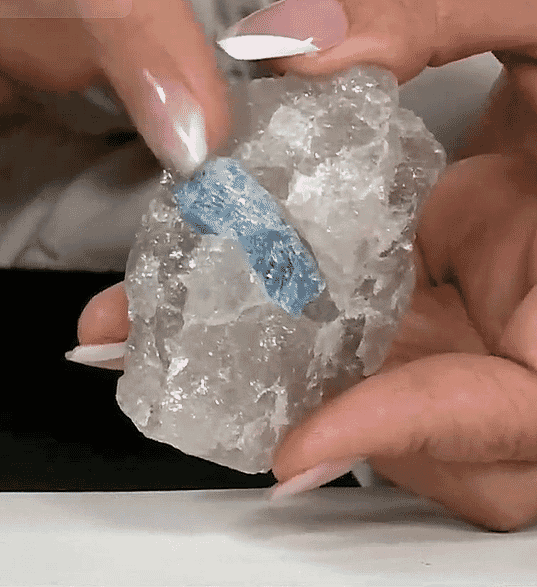 Natural Aquamarine in Quartz 1-2" Approx 565Ctw