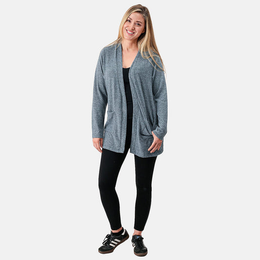 Joi De Vivre Black Zipper Pocket Cardigan - S