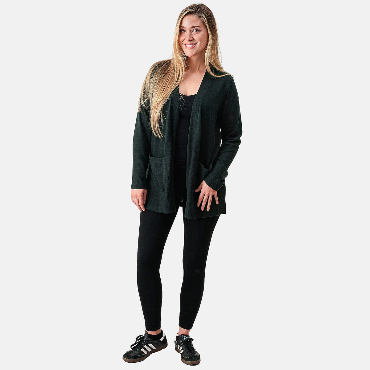 Joi De Vivre Black Zipper Pocket Cardigan - S