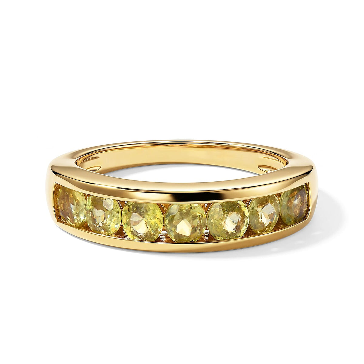 D''Joy Premium Green Sphene 1.35 ctw Ring in 18K Vermeil Yellow Gold Over Sterling Silver (Size 8.0)