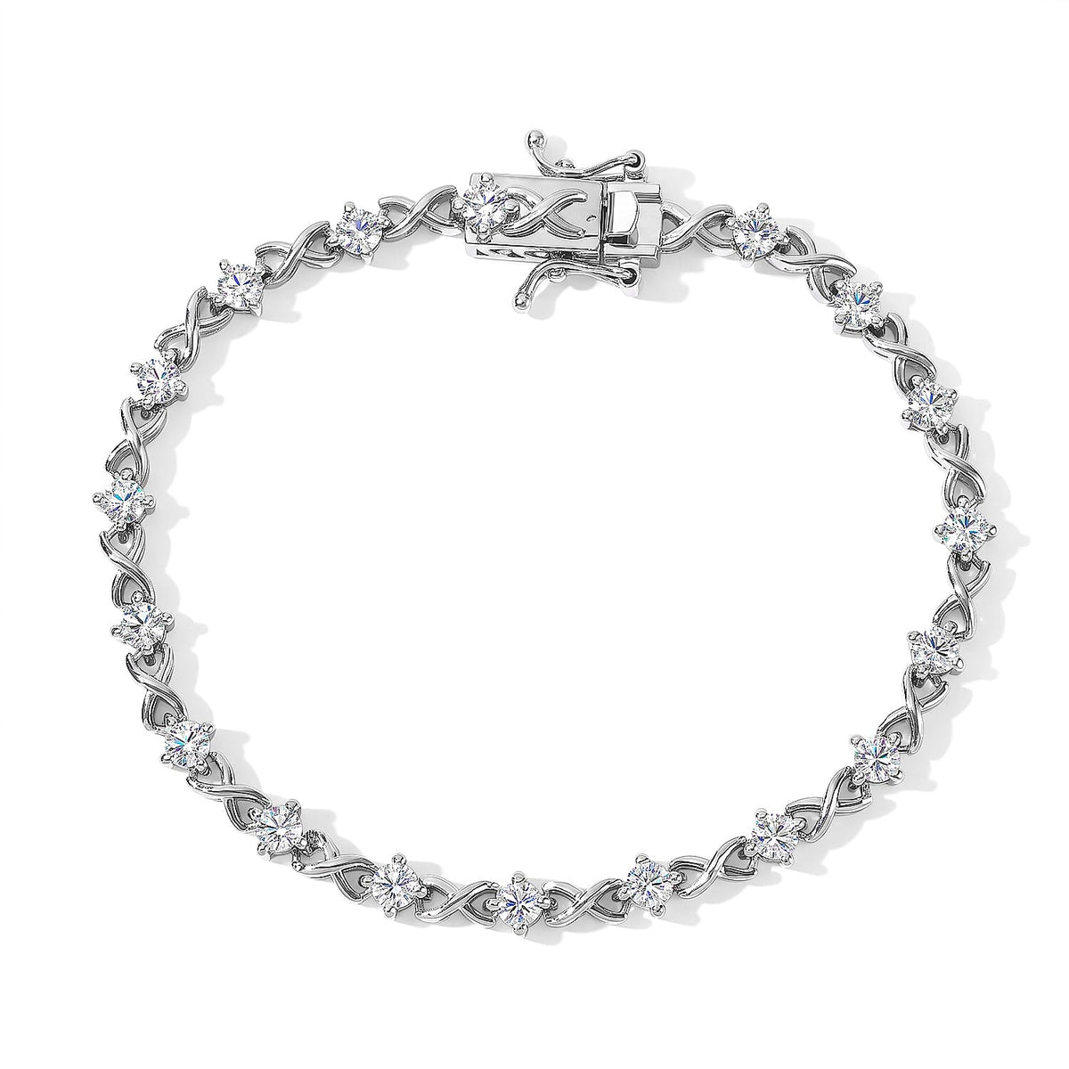 EverTrue Moissanite 2.00 ctw Bracelet in Platinum Bond (6.50 In)