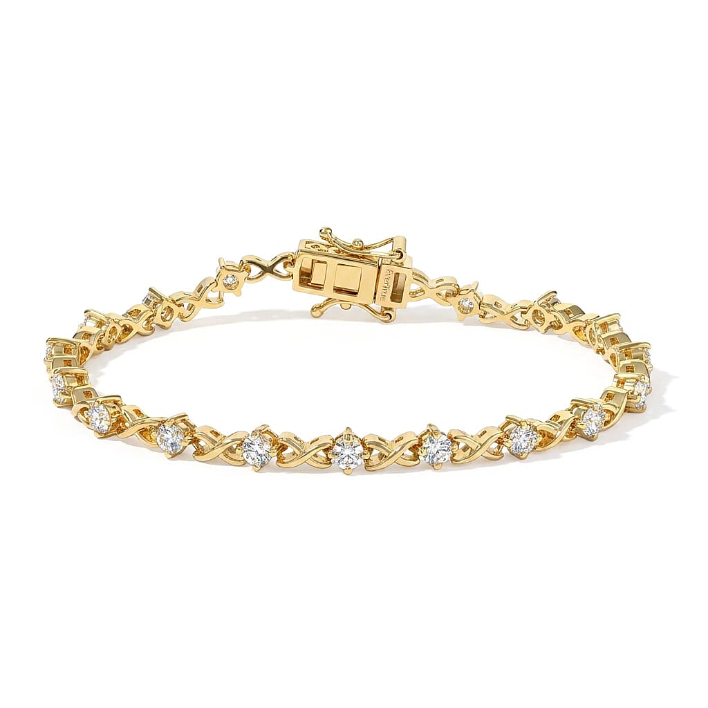 EverTrue Moissanite 2.00 ctw Bracelet in Platinum Bond (6.50 In)