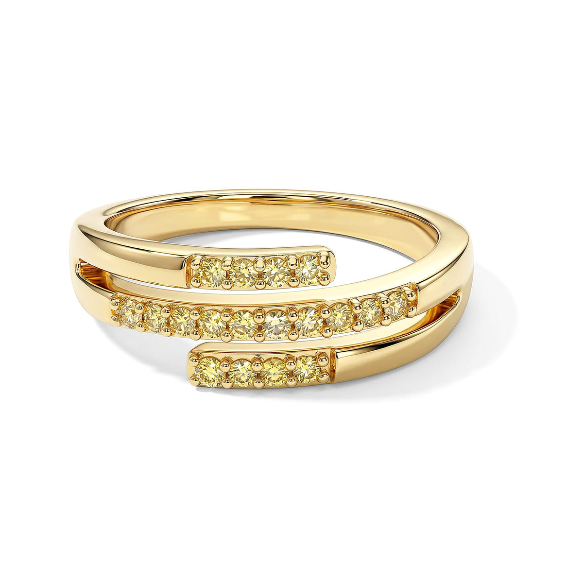 D''Joy Yellow Diamond 0.25 ctw Ring in 18K Vermeil Yellow Gold Over Sterling Silver (Size 10.0)