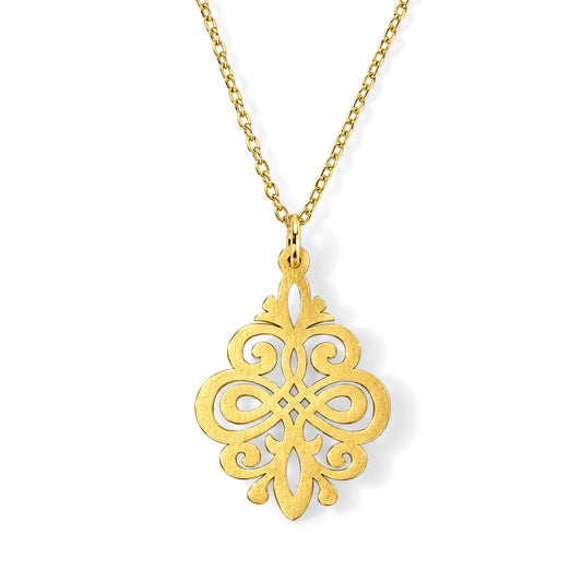 Handcrafted Filigree Pendant Necklace (18 Inches) in Goldtone
