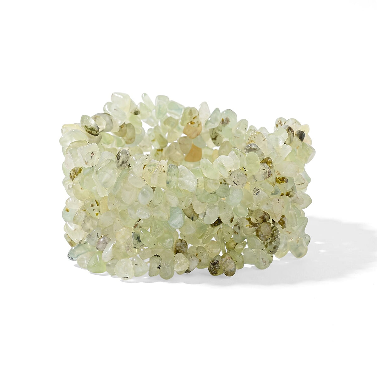 Prehnite 542.80 ctw Chips Stretch Bracelet (6.0-8.0In)