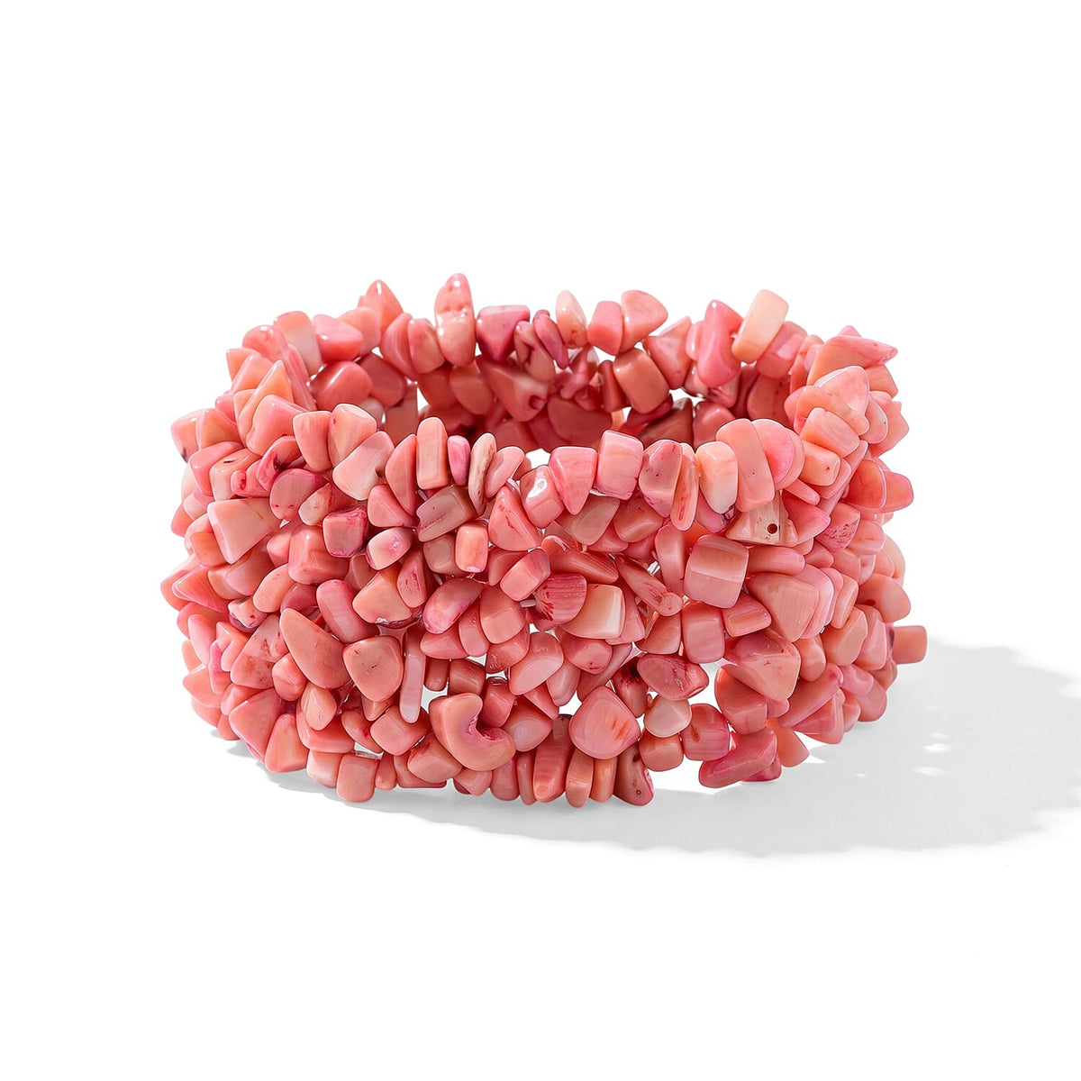 Rhodochrosite 657.75 ctw Chips Stretch Bracelet (6.0-8.0In)