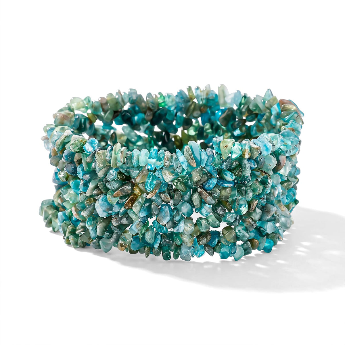 Apatite 340.05 ctw Chips Stretch Bracelet (6.0-8.0In)