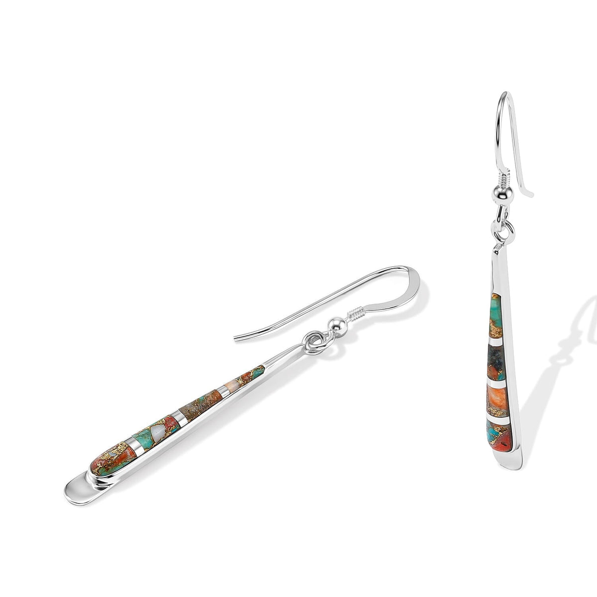 Spiny Turquoise  Earring Sterling Silver 1.55 ctw