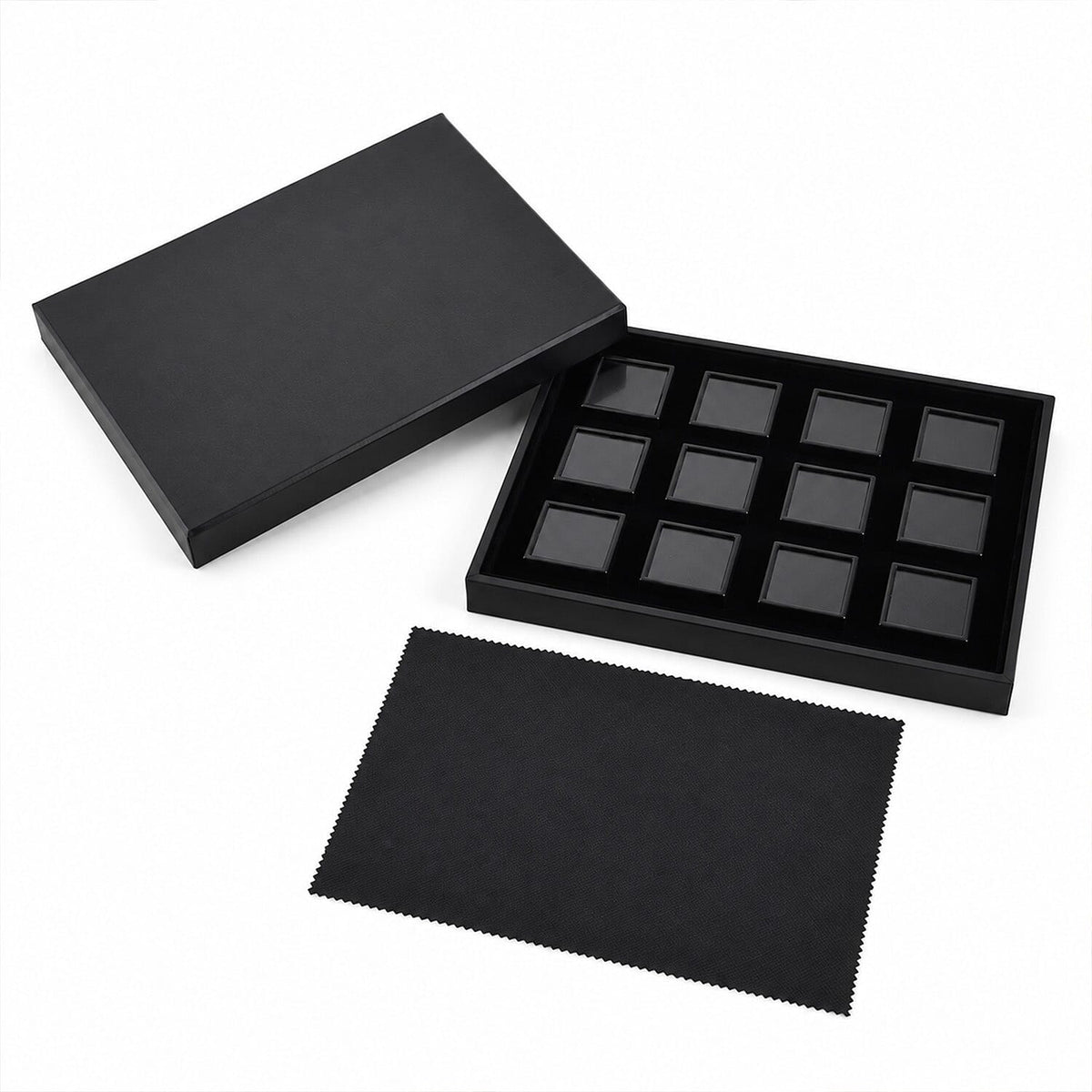 Livmore Black 12pcs Black Loose Gemstone Display Box