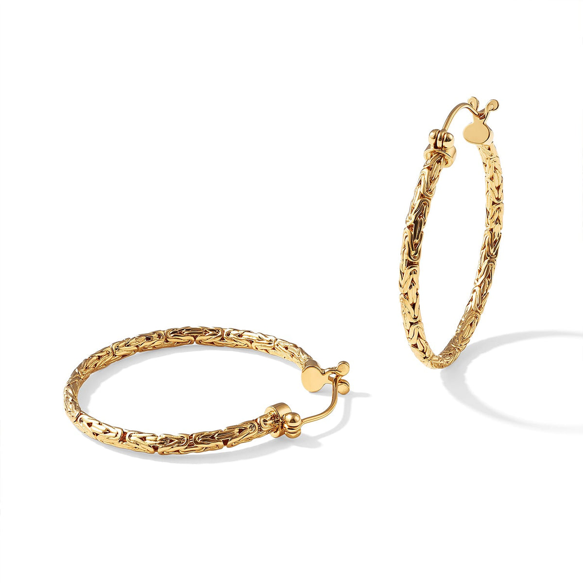 D''Joy Passport to Turkey 40mm Byzantine Earrings in 22K Yellow Gold Over Sterling Silver 10.75 Grams