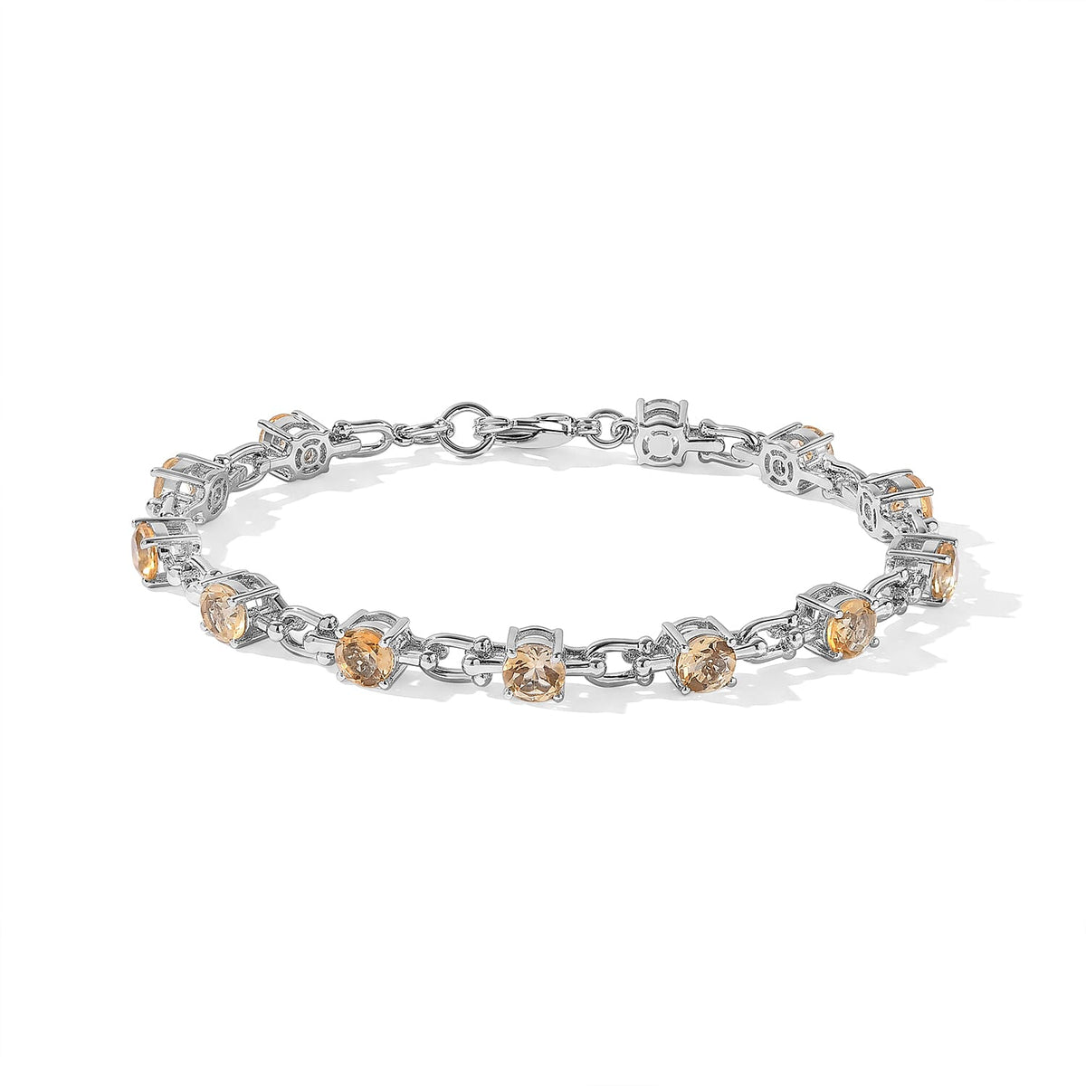 EverTrue Rose De France Amethyst 6.85 ctw Station Bracelet in Platinum Bond (8.00 In)