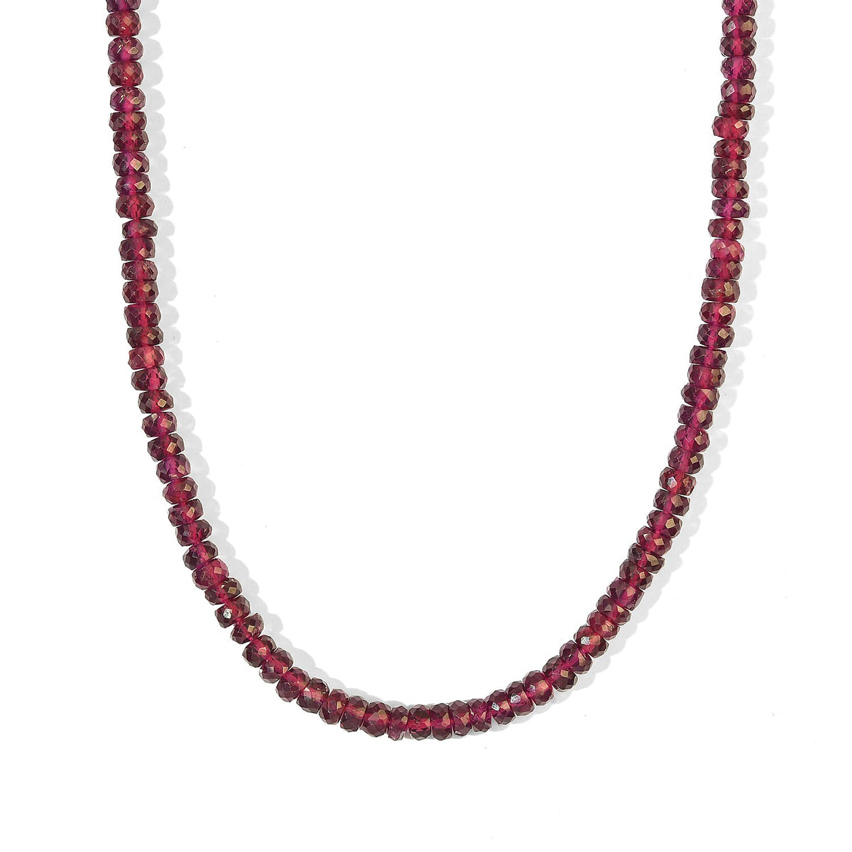 D''Joy AAA Radiant Ember Garnet Beaded Necklace (18 Inches) in 18K Vermeil YG Over Sterling Silver 108.00 ctw