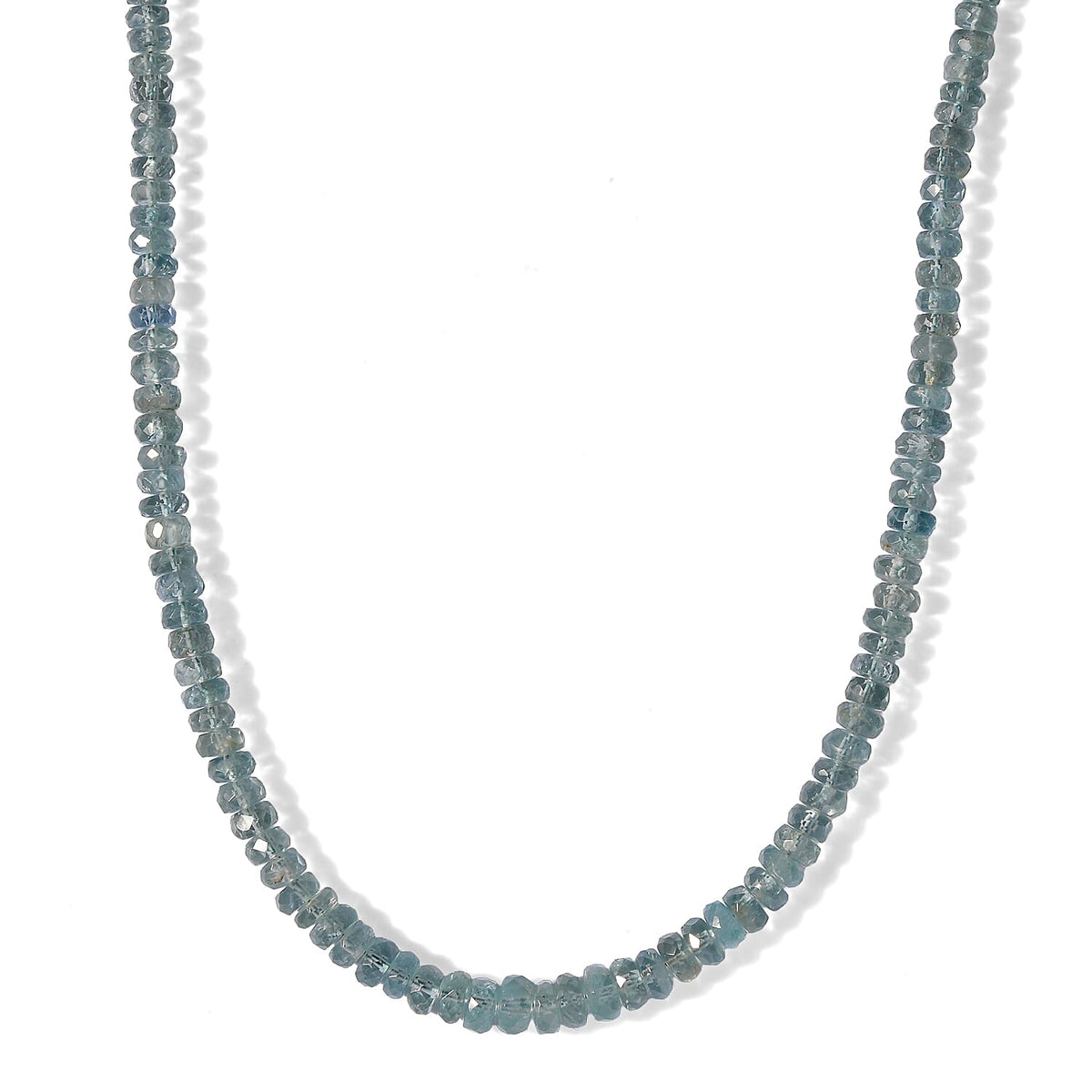 D''Joy Mint Kyanite 100.00 ctw Beaded Necklace (18 Inches) in Rhodium Over Sterling Silver