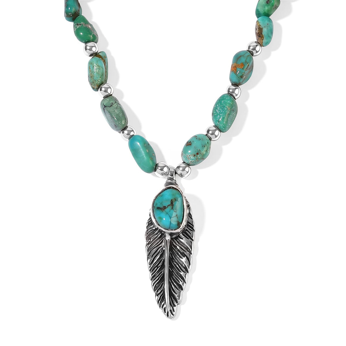 D''Joy Royal Hubei Blue Turquoise 130.55 ctw Beaded Necklace in Sterling Silver 18 Inches