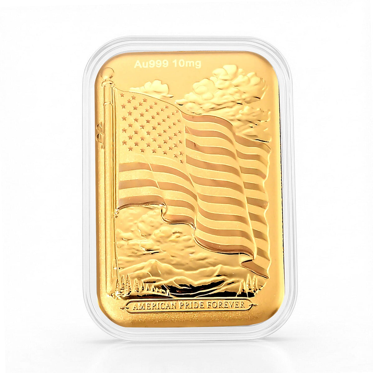 24K Gold Rainbow American Flag Embossed Sheet (31x45.5mm) 10mg