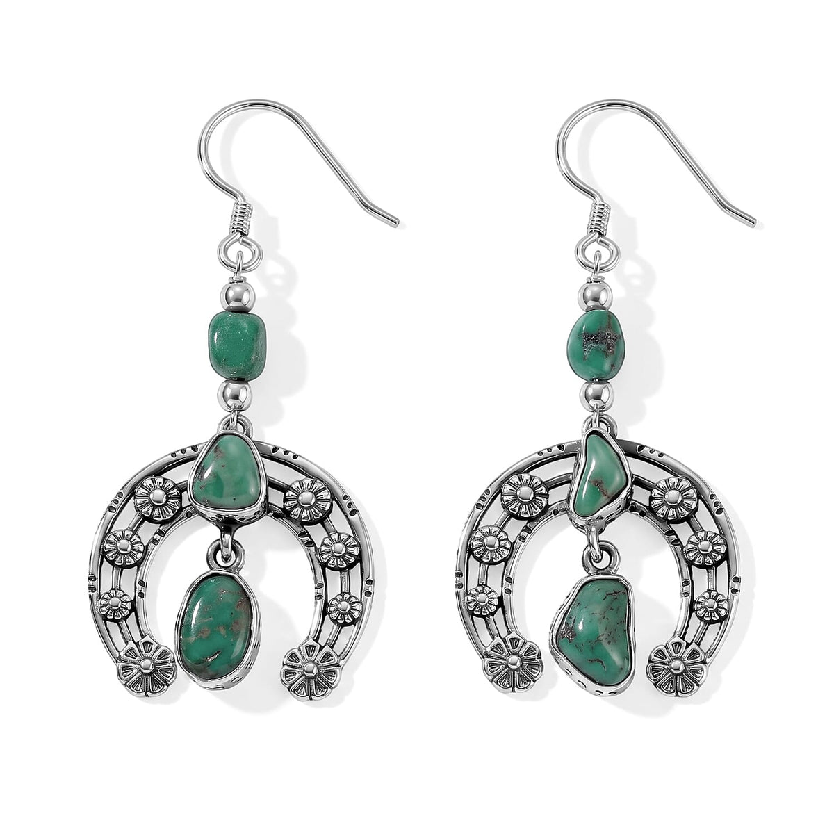 D''Joy Royal Hubei Blue Turquoise 36.10 ctw Earrings in Sterling Silver
