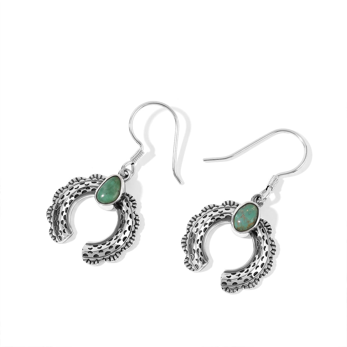 D''Joy Royal Hubei Blue Turquoise 10.70 ctw Earrings in Sterling Silver