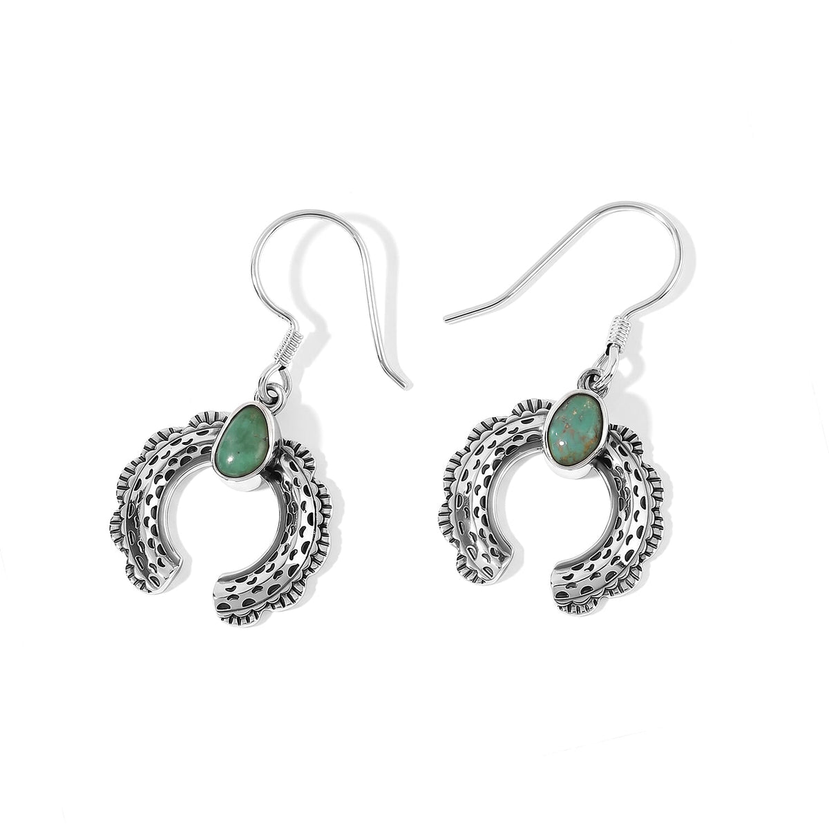 D''Joy Royal Hubei Blue Turquoise 10.70 ctw Earrings in Sterling Silver