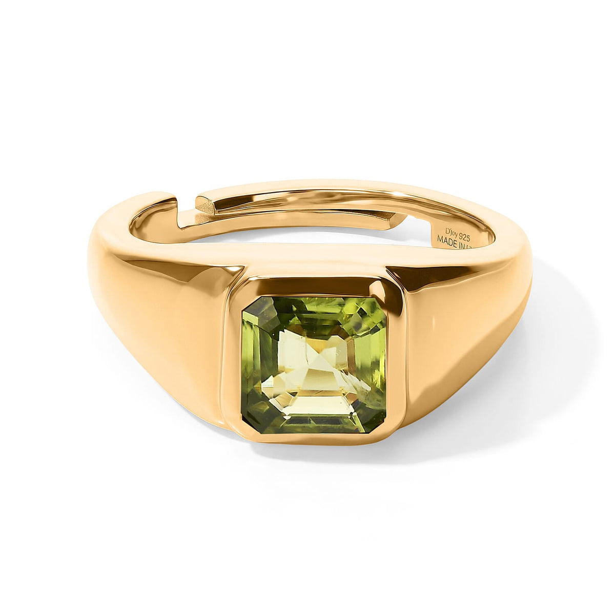 D''Joy Asscher Cut White Topaz Ring in 14K YG Over Sterling Silver (Size 4.0) 1.35 ctw