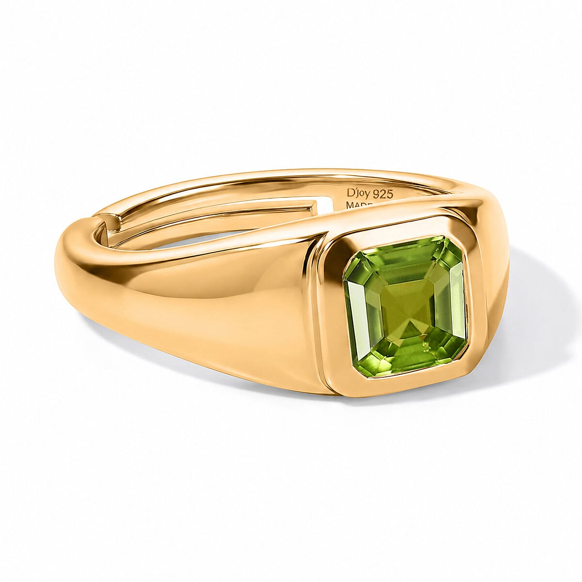 D''Joy Asscher Cut White Topaz Ring in 14K YG Over Sterling Silver (Size 4.0) 1.35 ctw
