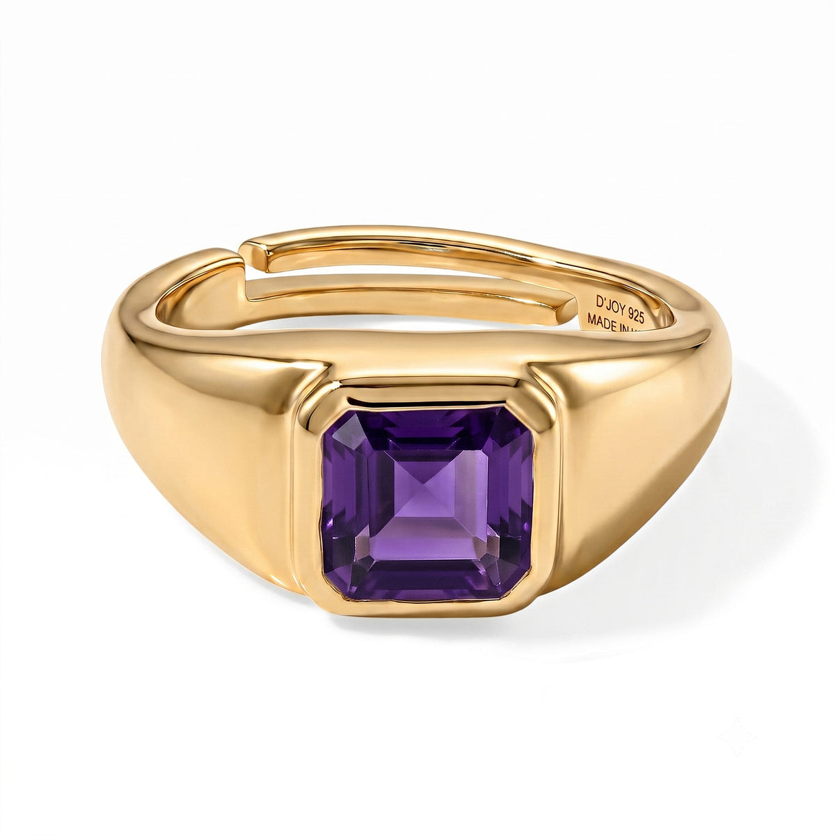 D''Joy Asscher Cut White Topaz Ring in 14K YG Over Sterling Silver (Size 4.0) 1.35 ctw