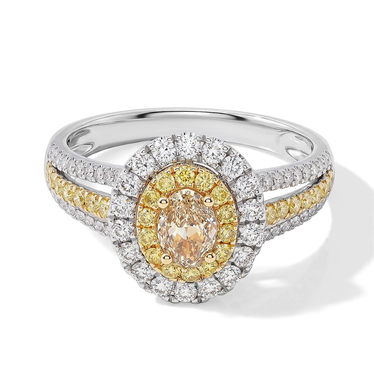 Modani 14K Yellow Gold Yellow and White Diamond Ring (Size 7.0) 1.29 ctw