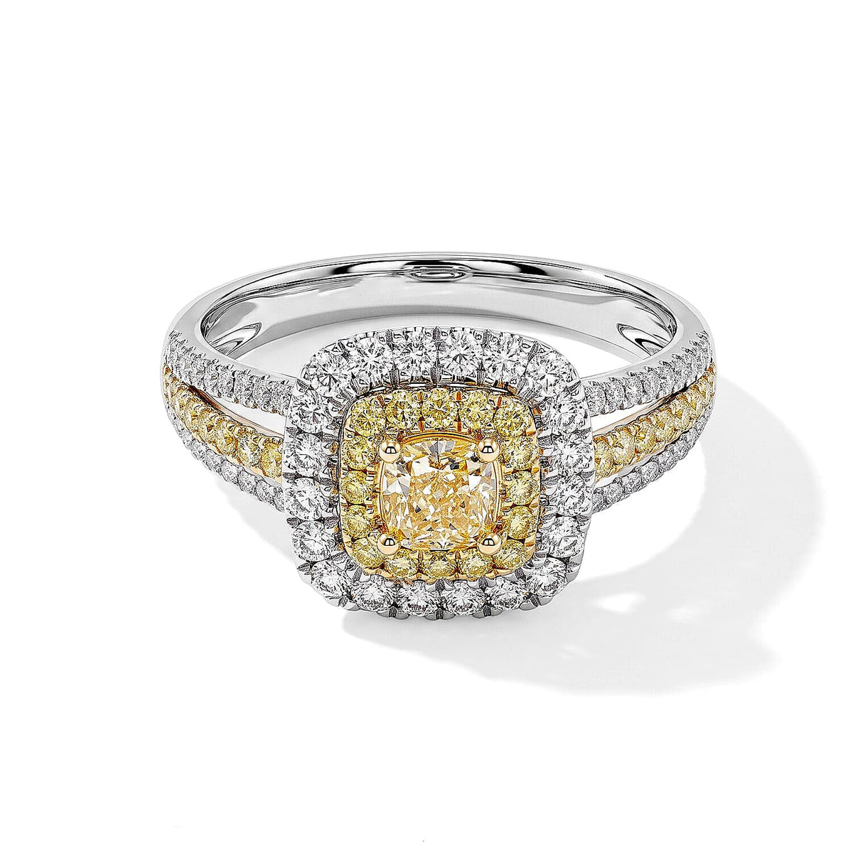 Modani 14K Yellow Gold Yellow and White Diamond Ring (Size 7.0) 1.27 ctw