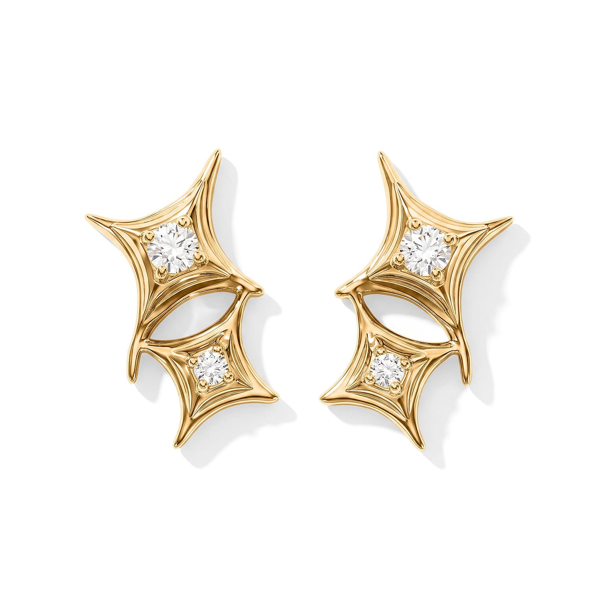 D''Joy Moissanite Earrings in 18K Vermeil YG Over Sterling Silver 0.30 ctw