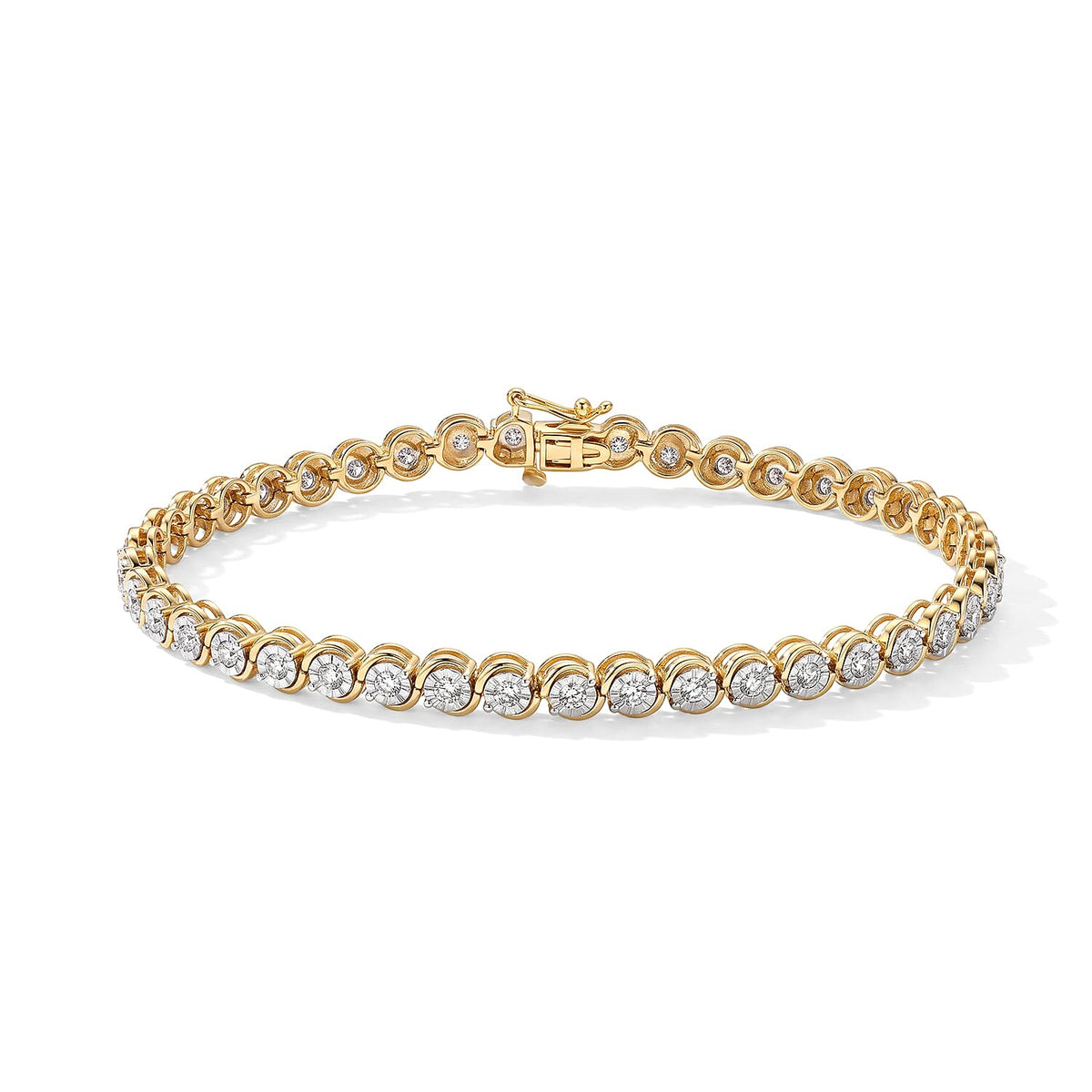 Diamond Bracelet in 14K YG Over and Sterling Silver (7.50 In) 1.00 ctw