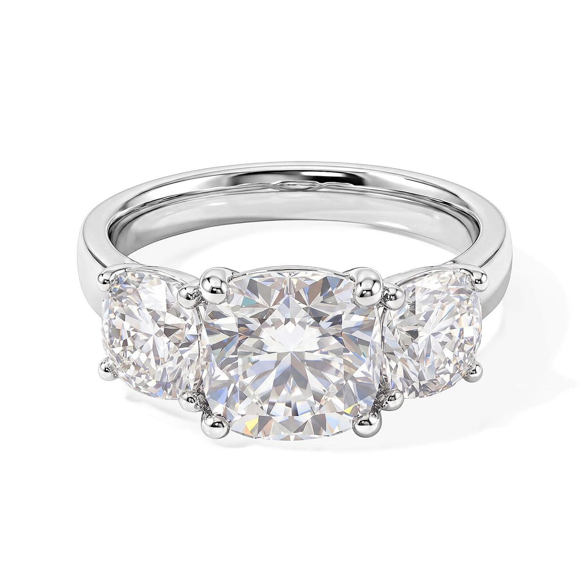 Moissanite Ring Sterling Silver 7.75 ctw