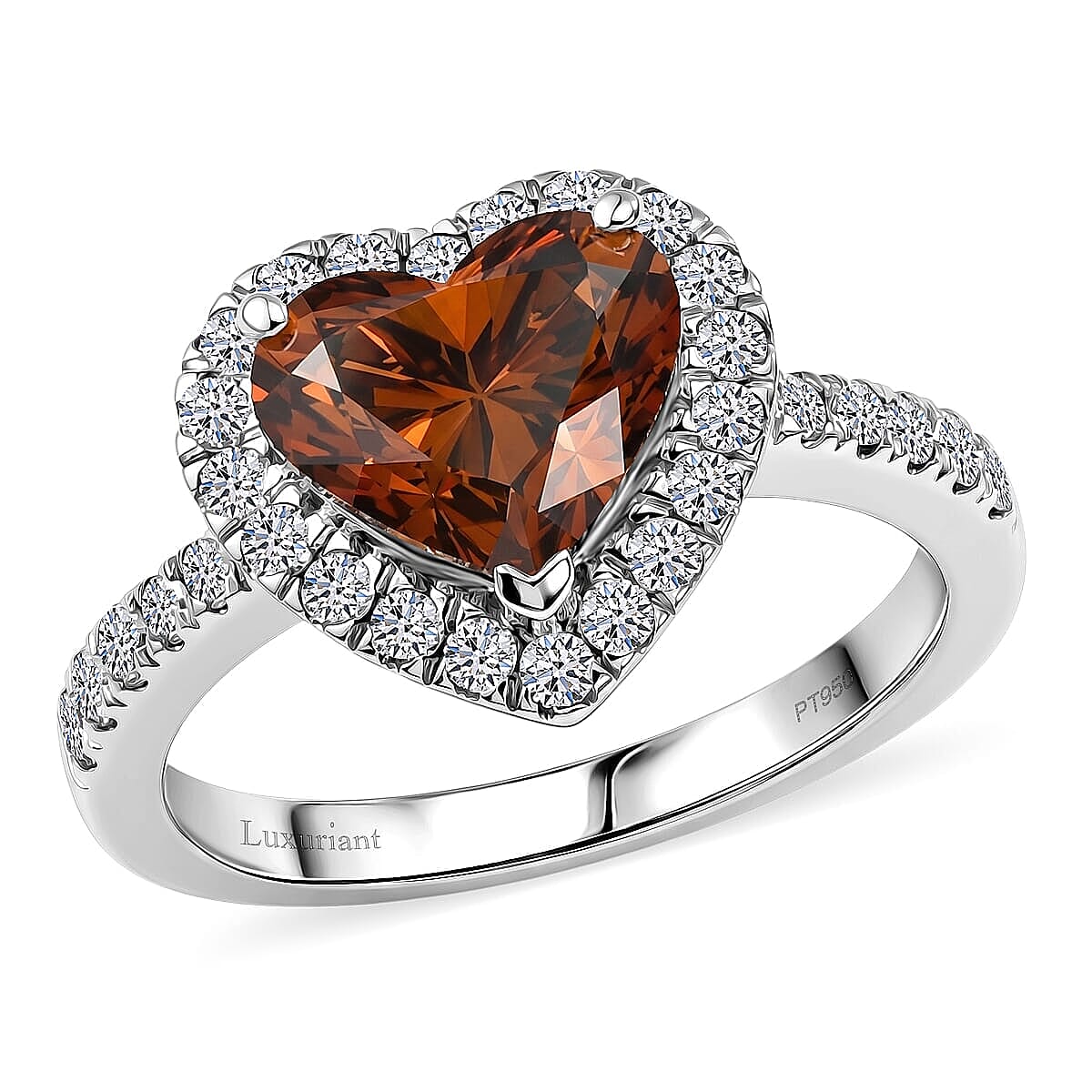 950 Platinum Luxuriant Lab Grown Red Diamond (IR) and Lab Grown Diamond (VS) Ring (Size 6.0) 2.50 ctw