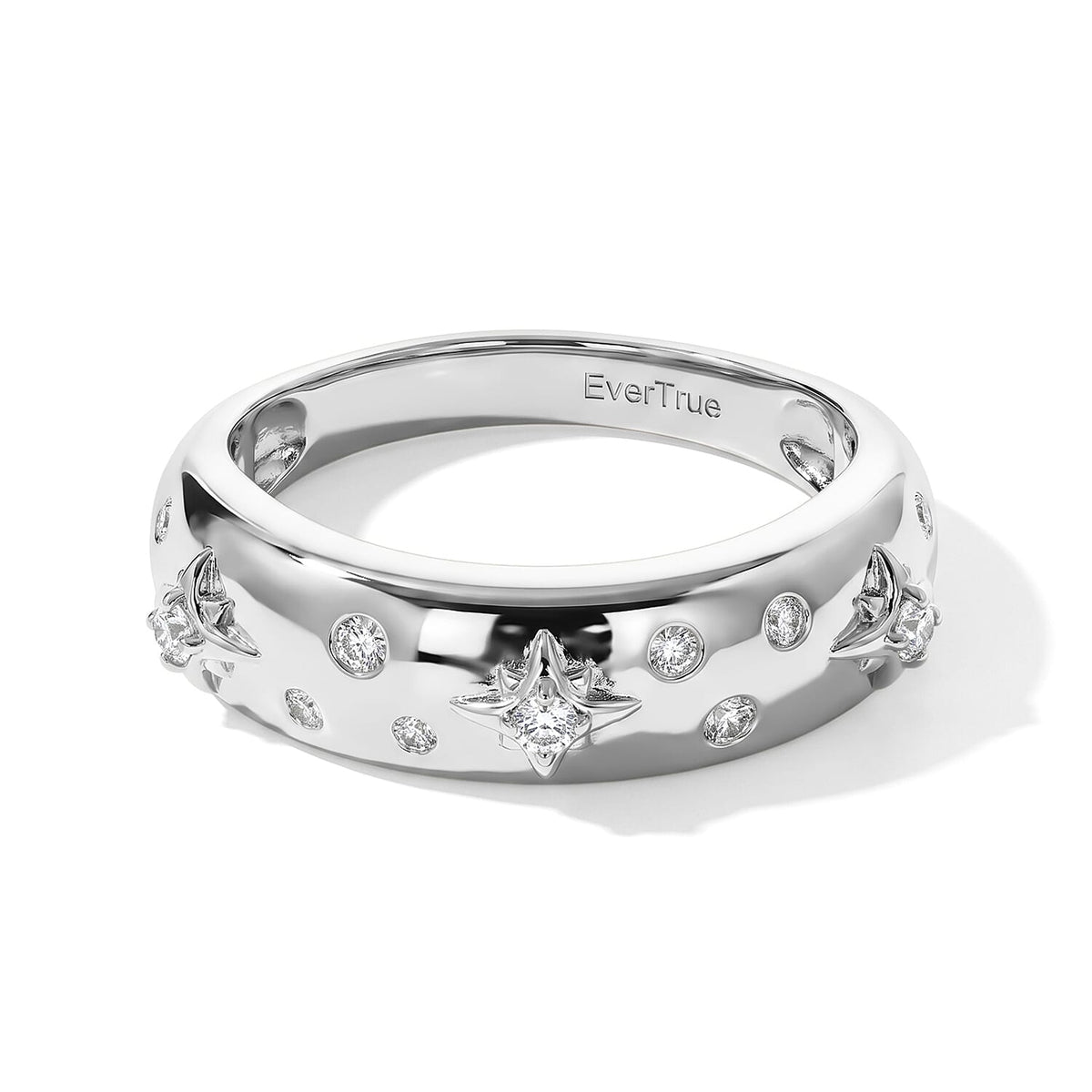 EverTrue White Zircon Band Ring in Platinum Bond (Size 10.0) 0.25 ctw