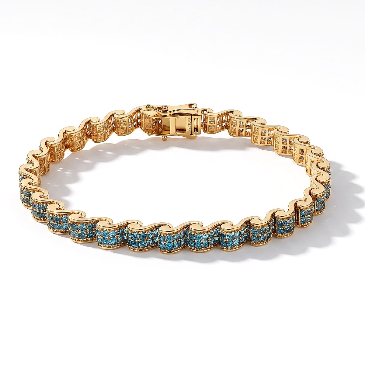 D''Joy Multi Gemstone 5.40 ctw Bracelet in 18K Vermeil Yellow Gold Over Sterling Silver (7.25 In)