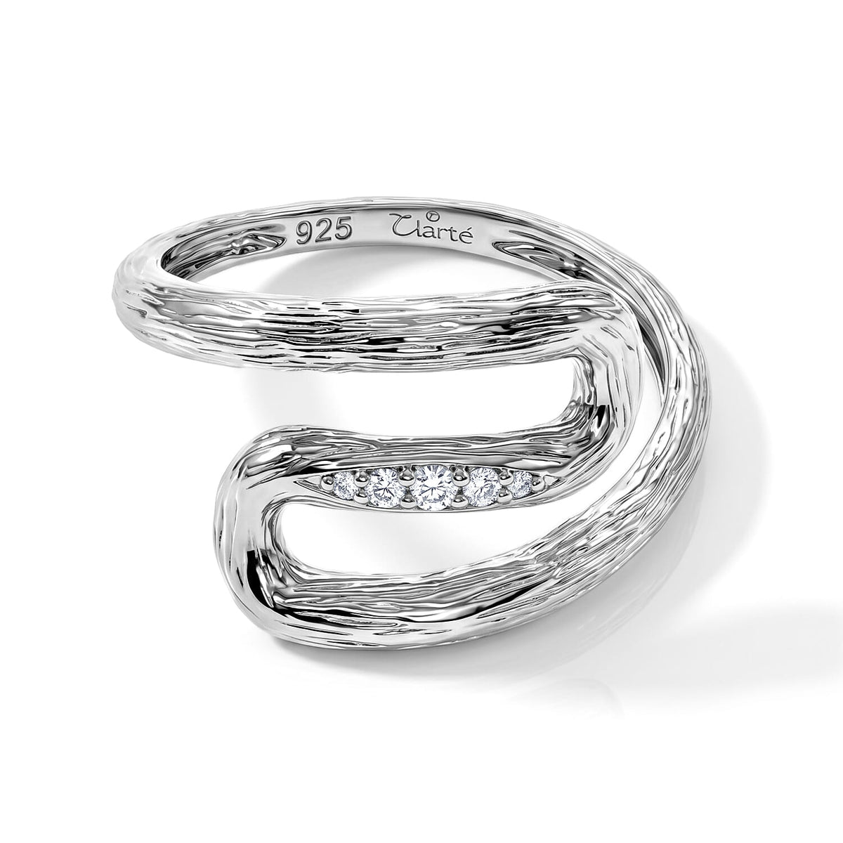 Clarte Moissanite Ramus Ring in Sterling Silver (Size 5.0) 0.05 ctw