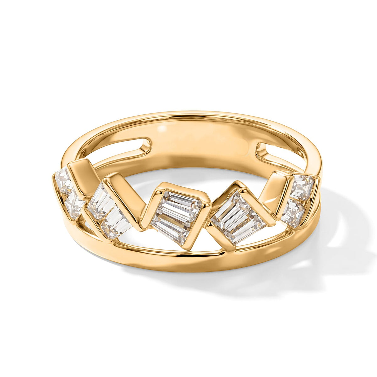 Clarte Moissanite Summit Ring in 14K YG Over Sterling Silver (Size 10.0) 0.80 ctw