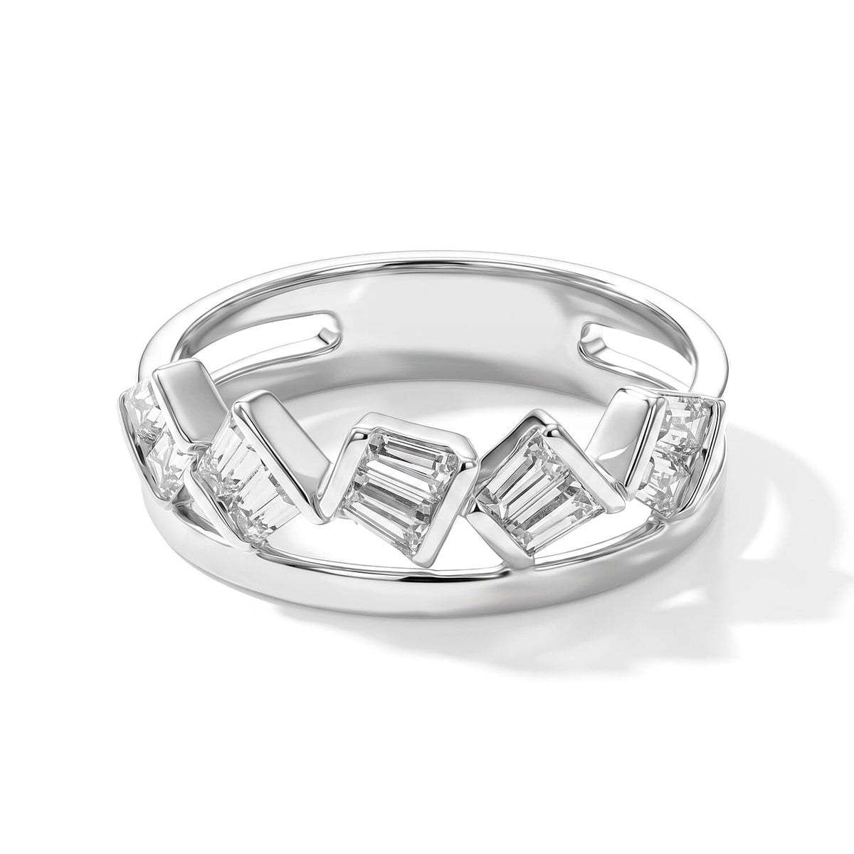 Clarte Moissanite Summit Ring in 14K YG Over Sterling Silver (Size 10.0) 0.80 ctw