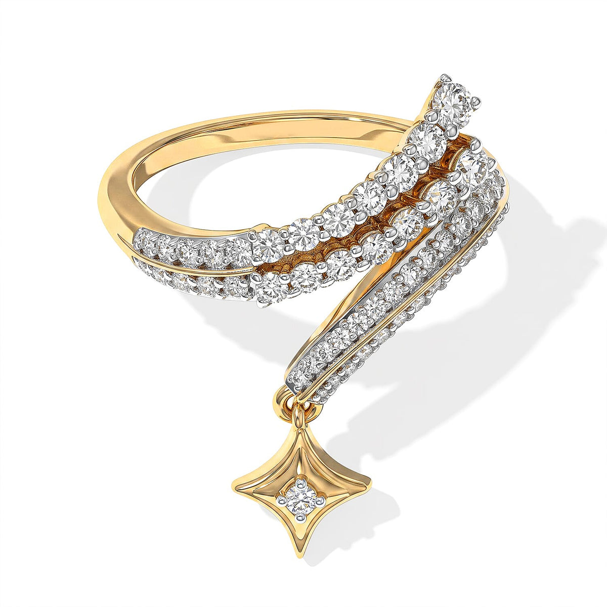 D'Joy Moissanite Fancy Ring in 18K Vermeil YG Over Sterling Silver (Size 10.0) 0.80 ctw