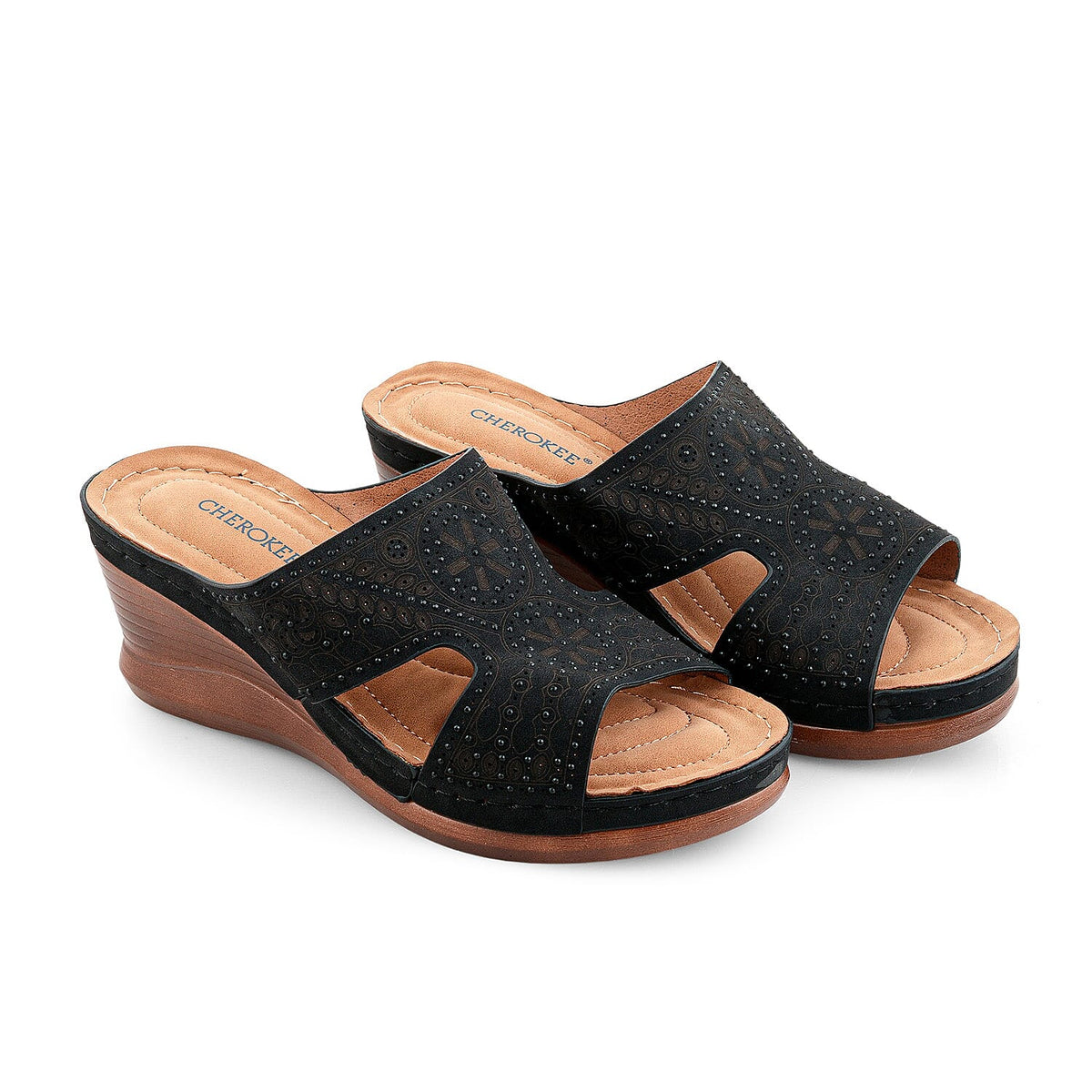 Cherokee Blue Strap Contrast Stitch Wedge - 6
